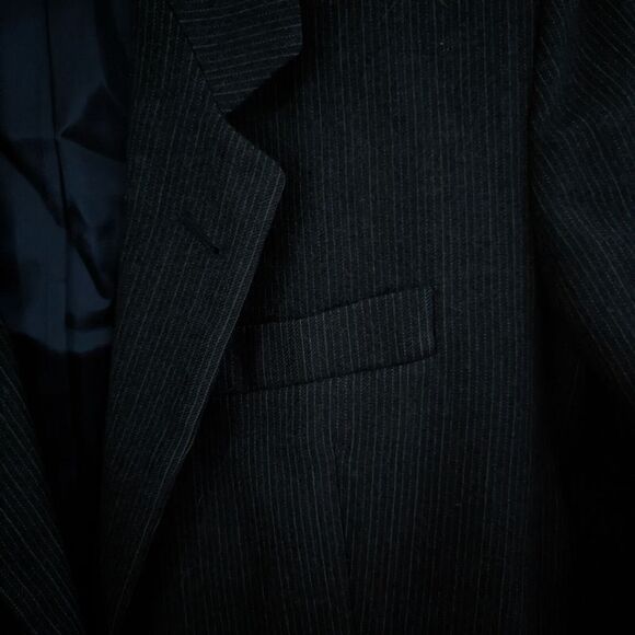 Women's Black Wool Blazer - Giorgio Sant’ Angelo - Size 8 - Single Button - Picture 7 of 8